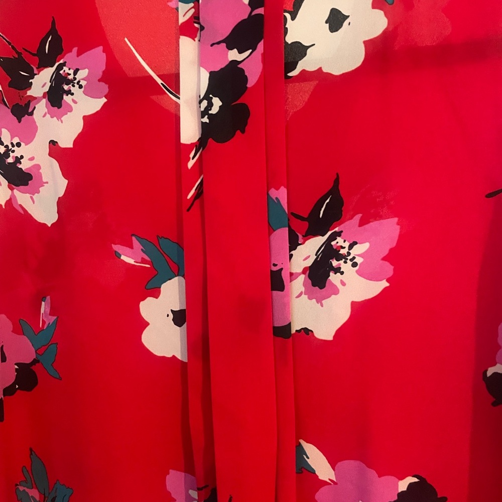 41 Hawthorn Womens Breyson Pleat Sleeveless Floral Print Top Blouse Red Size XL - Picture 5 of 5